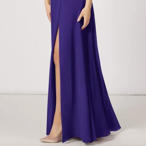 NWT AZAZIE Chiffon Dress (Purple) - Picture 3 of 3